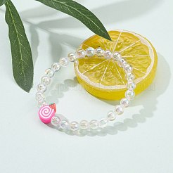 Braccialetti per bambini elasticizzati con perline acriliche trasparenti&nbsp;BJEW-JB06324-01