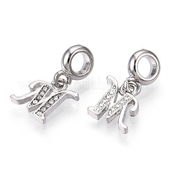 Europäische baumelnde charme aus platin-gestellplattierung legierung strass&nbsp;PALLOY-T048-36P-M