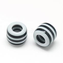 Непрозрачные полосатые европейские бусины из смолы&nbsp;RESI-S344-12