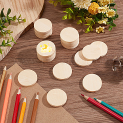 50 cabochons en bois non teints.&nbsp;WOOD-WH0125-09B