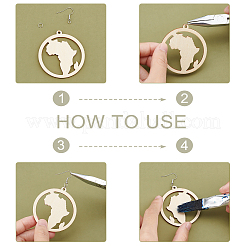 Création de boucles d'oreilles pendantes avec une carte de l'Afrique&nbsp;DIY-PH0007-06