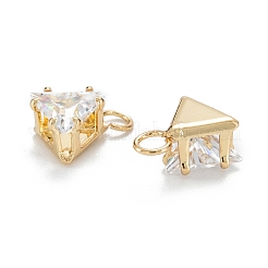 Breloques en laiton zircon cubique clair&nbsp;ZIRC-G170-15