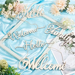 5 комплект 5 деревянных дверных табличек&nbsp;AJEW-CN0001-50