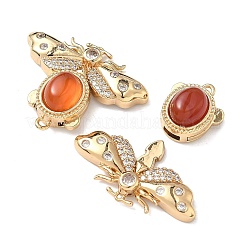 Латунные застежки из прозрачного кубического циркония с микропаве&nbsp;KK-C075-43C-G