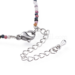 Braccialetti di perline di tormalina multicolore naturale&nbsp;X-BJEW-JB04555-06