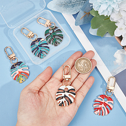 5 шт. 5-х цветные эмалевые подвесные украшения в виде листьев монстеры&nbsp;KEYC-AR0001-24