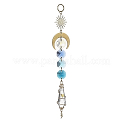 Decorazione pendente in vetro a forma di proiettile avvolto in filo&nbsp;HJEW-JM03122-01