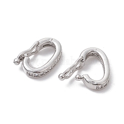Corchetes twister de circonita cúbica transparente micro pavé de latón&nbsp;KK-K360-28P