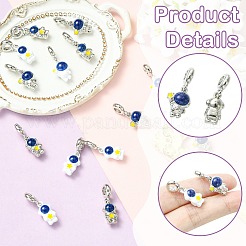 16 Stück 4 Stile Spray bedruckte Legierung europäischen baumeln Charms&nbsp;FIND-CJ0005-53