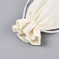 Pochettes d'emballage rectangulaires en polyester imitation toile de jute&nbsp;ABAG-N009-01A-01