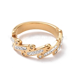 Anillo de dedo de barra ovalada de rhinestone de cristal&nbsp;RJEW-D120-04B-G