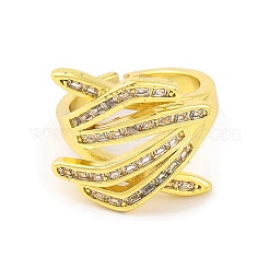 Câlin main en laiton micro pavé cubique zircone anneaux réglables pour les femmes&nbsp;RJEW-U003-25A-G