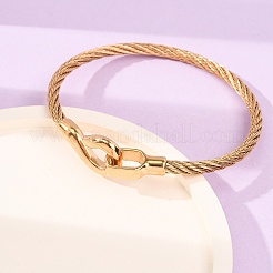 Bracelets manchettes en acier inoxydable 304 avec fermoirs en S pour femmes&nbsp;SA-CBA2192-02G