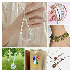 8 нити 8-х цветные прозрачные гальванизированные стеклянные бусины&nbsp;EGLA-TA0013-12