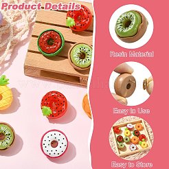 12 broche en résine en forme de beignet aux fruits&nbsp;JEWB-CJ0003-08