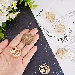 6 шт. прозрачная кубическая циркония луна со звездой брошь-булавка&nbsp;JEWB-BBC0001-02