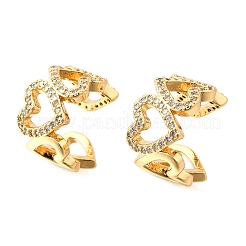 Латунные серьги-манжеты из прозрачного кубического циркония&nbsp;EJEW-F370-31G