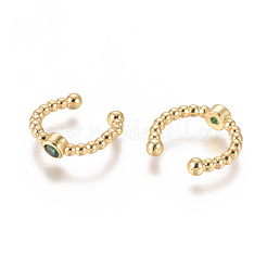 Boucles d'oreilles en laiton plaqué or micro pave zircone cubique&nbsp;EJEW-L244-05C