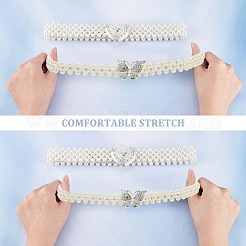 2 шт. 2 стиля плетеные цепочные ремни из АБС-пластика с жемчужным узором и овальной застежкой из сплава&nbsp;AJEW-CP0001-66