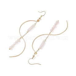 Серьги-подвески из натурального розового кварца&nbsp;EJEW-JE06335-03