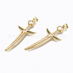 Кулоны из латуни с микропейвом и прозрачным кубическим прозрачным цирконием&nbsp;ZIRC-N039-155-NF