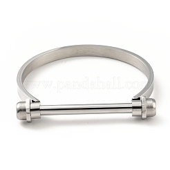 Браслет из нержавеющей стали 304 с D-образной планкой и винтами&nbsp;BJEW-G636-05B-P