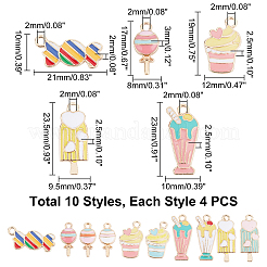 40 шт. 10 подвески из сплава светлого золота в разных стилях&nbsp;ENAM-PH0001-87