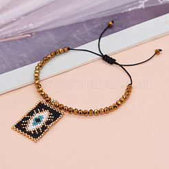 Этнические браслеты ручной работы из стеклянных бусин в форме прямоугольника с подвеской в виде глаза&nbsp;FS6426