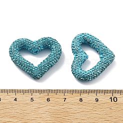 Бусины из полимерной глины в форме сердца со стразами&nbsp;CLAY-NH0001-09A-12