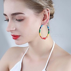Emaille Bambus große Creolen&nbsp;JE976A