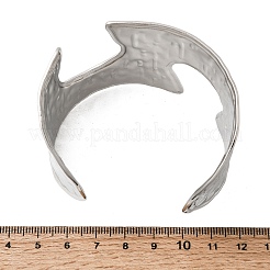 Bracciali aperti in acciaio inossidabile 304 martellato&nbsp;BJEW-K264-04P
