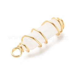 Colgantes puntiagudos de doble terminal de jade blanco natural&nbsp;PALLOY-JF01685-05