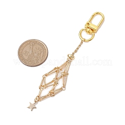 Stella 304 acciaio inossidabile macramè catena sacchetto porta pietra vuoto ciondolo decorazione&nbsp;HJEW-JM02086