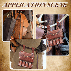 Сумка на пояс из искусственной кожи с 4 пробковой стеклянной бутылкой&nbsp;AJEW-WH0678-31B