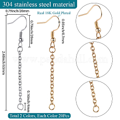 40 шт. 2 стиля крючков для сережек из нержавеющей стали 304&nbsp;EJEW-SC0001-85