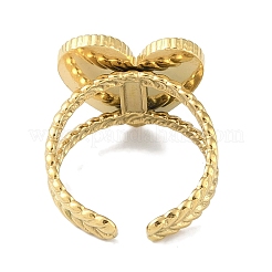 Ионное покрытие (ip) 304 нержавеющая сталь эмаль сердце манжеты кольца для пальцев&nbsp;RJEW-L107-072G-01