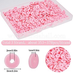 3 нить плоских круглых бусин из полимерной глины ручной работы&nbsp;CLAY-SC0001-69C