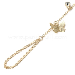 Braccialetti con anello a farfalla con strass&nbsp;BJEW-C054-02G