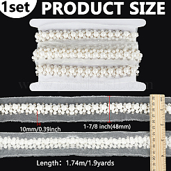 1.9 ярд кружевной сетки цвета граната с отделкой из смоляных бусин и страз&nbsp;OCOR-FG0002-98B