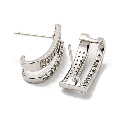 Orecchini a bottone in ottone con zirconi trasparenti&nbsp;EJEW-B035-17P