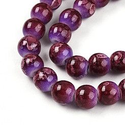 Выпечка окрашенные стеклянные бусины пряди&nbsp;DGLA-N008-8mm-04