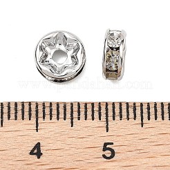 Perles d'espacement en laiton Shegrace micro-pavé de zircone cubique transparente&nbsp;XGRQ1U182-363P