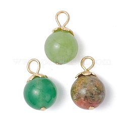 21 Stück 21 Stile natürliche & synthetische gemischte Edelsteine runde Charms&nbsp;PALLOY-JF04619-01