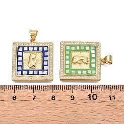 Pendenti in zirconi cubici trasparenti in micro pavè di ottone&nbsp;KK-N254-216G-A