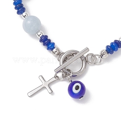 Браслеты из нержавеющей стали 304 и лэмпворка с подвесками&nbsp;BJEW-JB13111