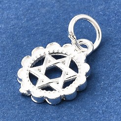 925 Sterling Silber Blume Davidstern Charms&nbsp;STER-F059-02S