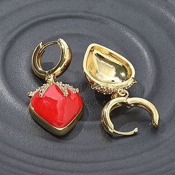 Латунные микро проложить серьги обруча кубического циркония&nbsp;EJEW-R016-09G