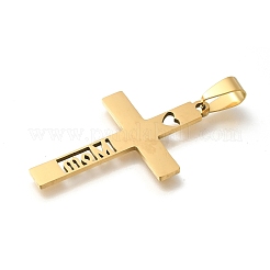 Pendentifs en acier inoxydable 201 pour la fête des mères&nbsp;STAS-R132-01G-02