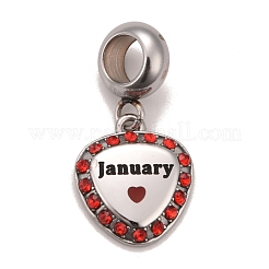 12 pz 12 stili 304 acciaio inossidabile strass europeo pendenti charms&nbsp;STAS-F278-10P