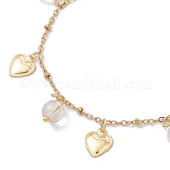 Braccialetti con ciondoli di perline rotonde di cristallo di quarzo naturale&nbsp;BJEW-JB12029-03